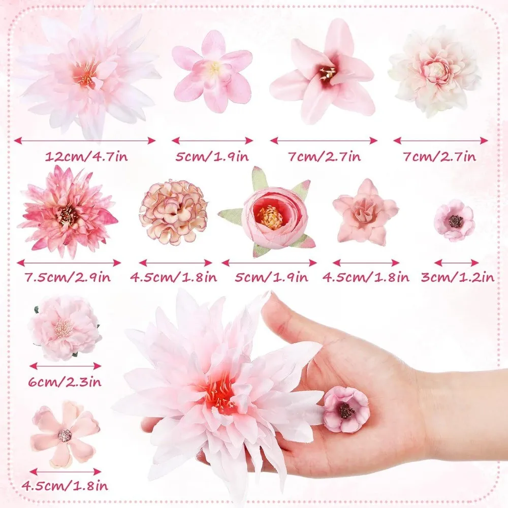 20개 혼합 인조 꽃 실크 가짜 꽃 홈 데코 생일 파티 용품 웨딩 장식 공예 선물 액세서리