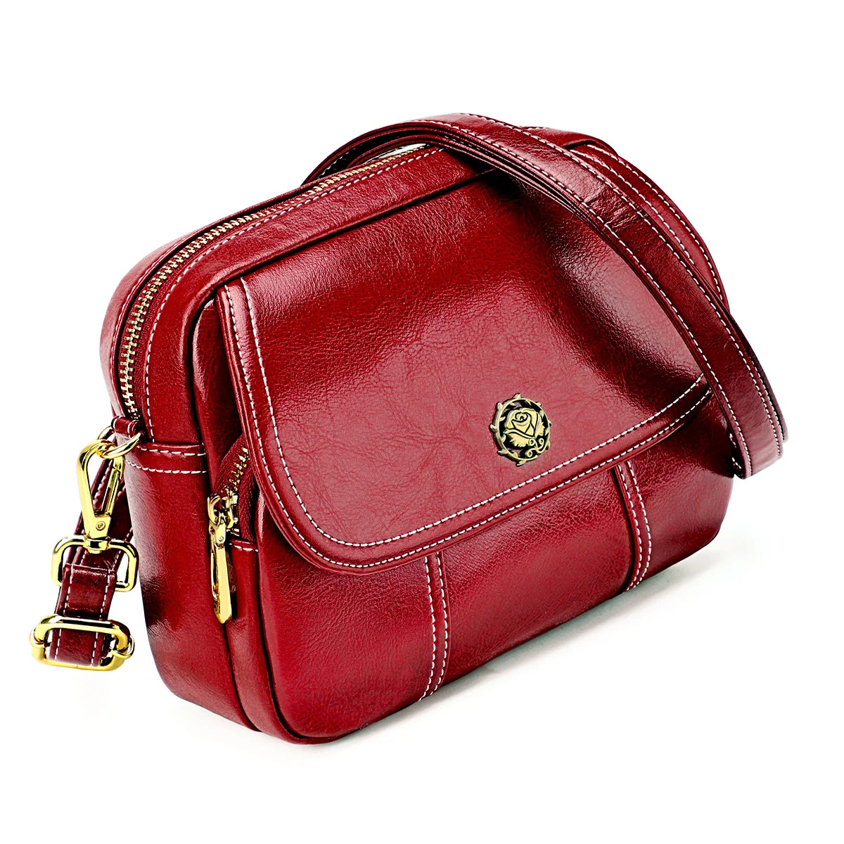 Shoulder Bag Single Women's Crossbody Leather Y2k High-Capacity Female Fashion Retro Style Messenger Cowhide Handbags For Women