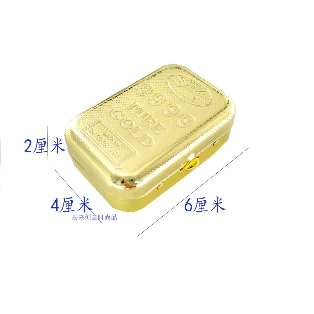 Cute Ash Tray Pocket Gold Bar Shape Portable Outdoor Small Ashtray