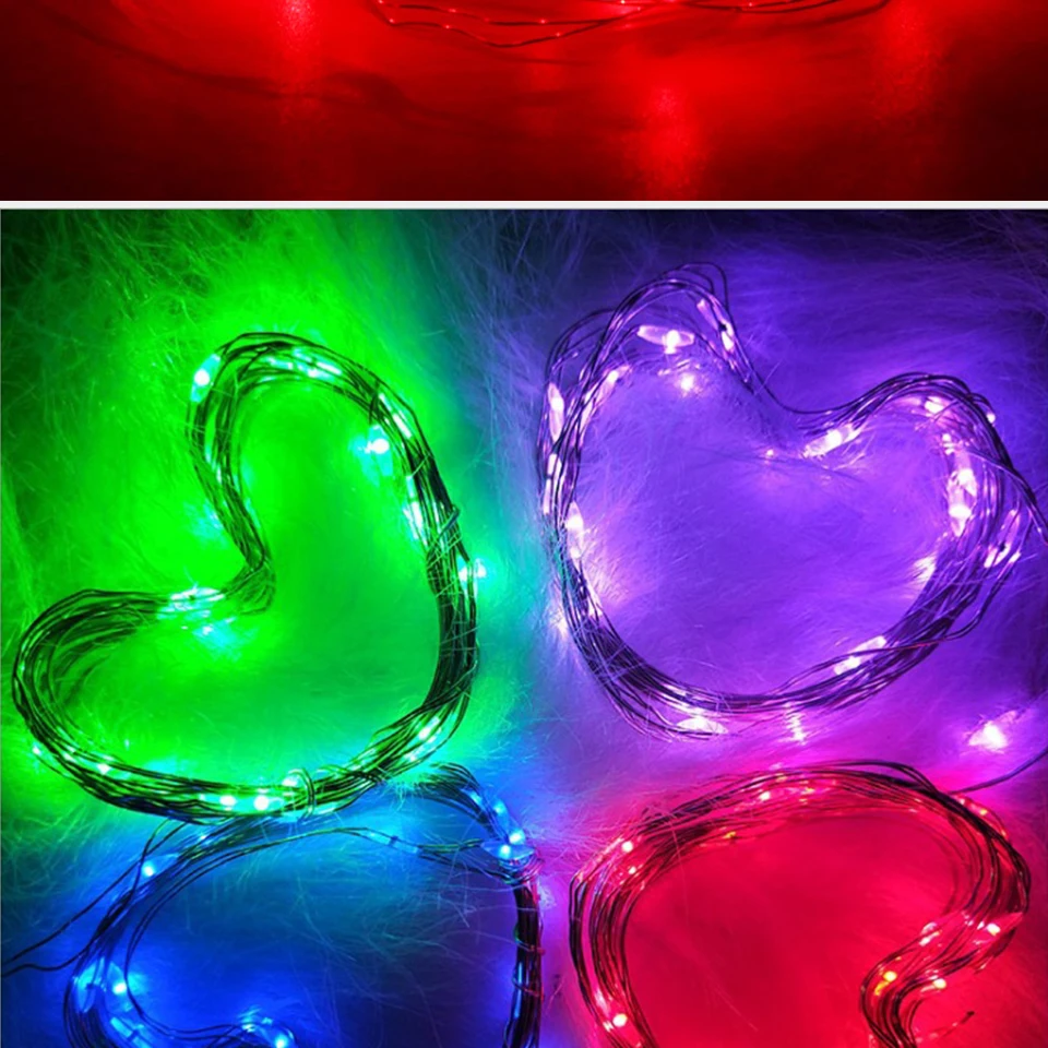 10 pcs LED Light String Copper Wire Waterproof DIY Fairy Holiday Lights Birthday Party Wedding Christmas Wreath Decoration