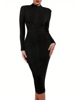Bandage Dress Black Bodycon Dress Evening Party Elegant Sexy One Shoulder Birthday Club Outfit 5