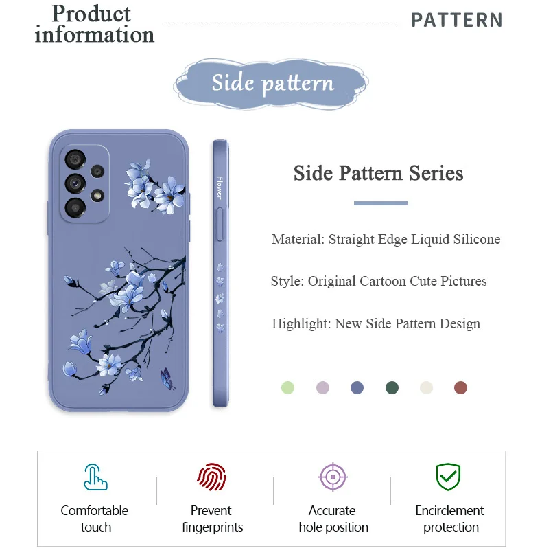 Blooming Orchid Hülle für Samsung Galaxy A73 A53 A33 A23 A13 A03 A72 A52 A52S A32 A22 A12 A02 A02S A71 A51 A31 A21S 4G 5G Abdeckung – Detail 3