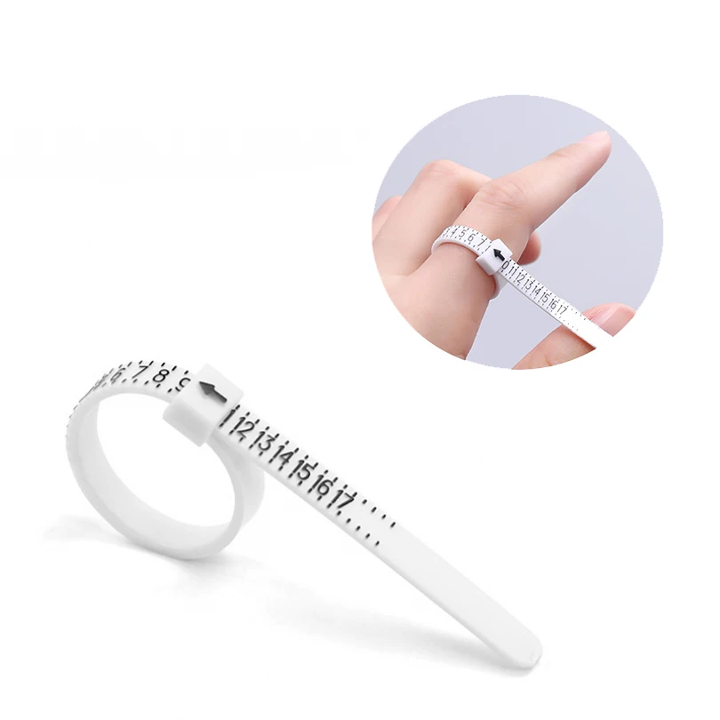 

White Finger Size Gauge 1-17 USA Ring Sizer Jewelry Sizing Tools American Measuring Tape for Men Women Reusable Measure Tool