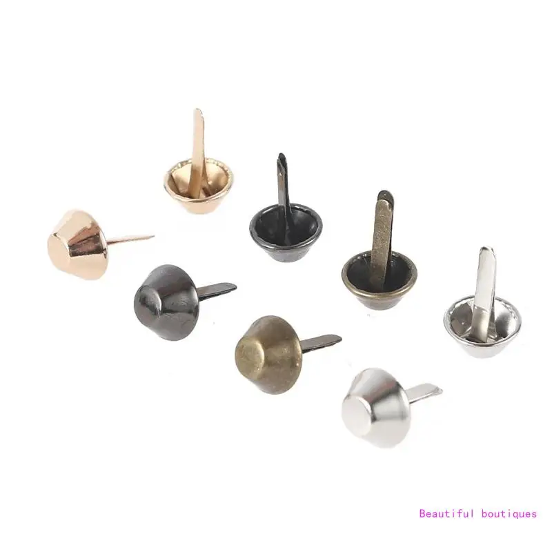 100 Piedini Per Borse In Metallo Piatto Con Perno Conico – Accessori Fai Da Te Per Pelletteria, Color Argento