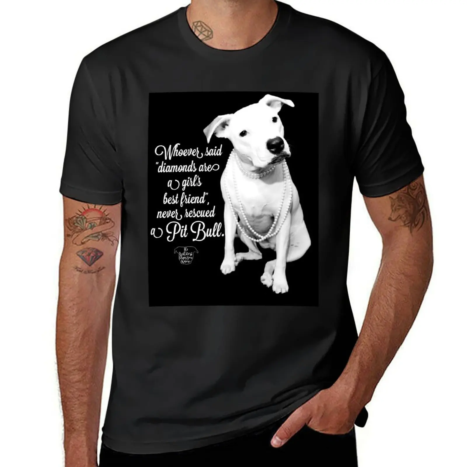 Girls Best Friend Rescued Pit Bull T-Shirt summer clothes sports fans mens t shirts