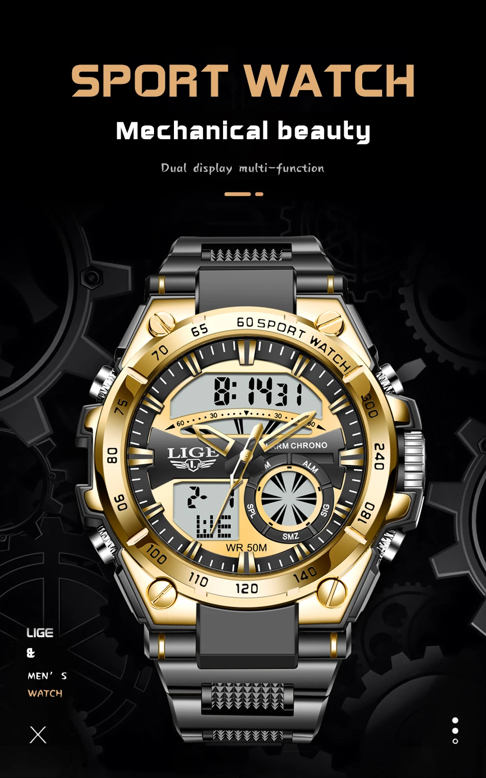 Montre pour homme LIGE S4bfee1382192478f945f3024625c984az