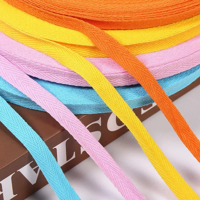 1cm 2cm Herringbone Tape Ribbons Cotton Woven Ribbon Sewing Overlock Cloth Strap Belt DIY Accessories 50yards ribbon decoration ribbon supplies cotton ribbon