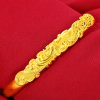 Bracelet ajustable confortable en forme de paon pour femme, or 24 carats AU999 |   S'adapte bien au poignet, confortable pour une utilisation prolongée 5