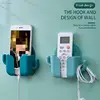2PCS Wall Mount Phone Holder Self-Adhesive Wall Organizer Storage Box Plastic Charging Phone Stand Brackets Holder for Bedroom 2