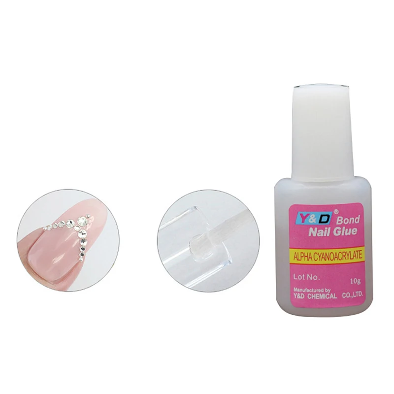 10 15 20ml Nail Glue Adhesive Brush False Nails Glitter Acrylic Nail Glue