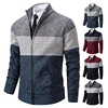 Cardigan sweater men's autumn and winter new stand-up sweater trend sweater coat 3