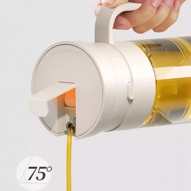 Glass Oil Pot, Home Kitchen Leak proof Tank Soy Sauce Vinegar Seasoning Bottle, No Hanging Large Capacity Oil Bottle, 1Pc