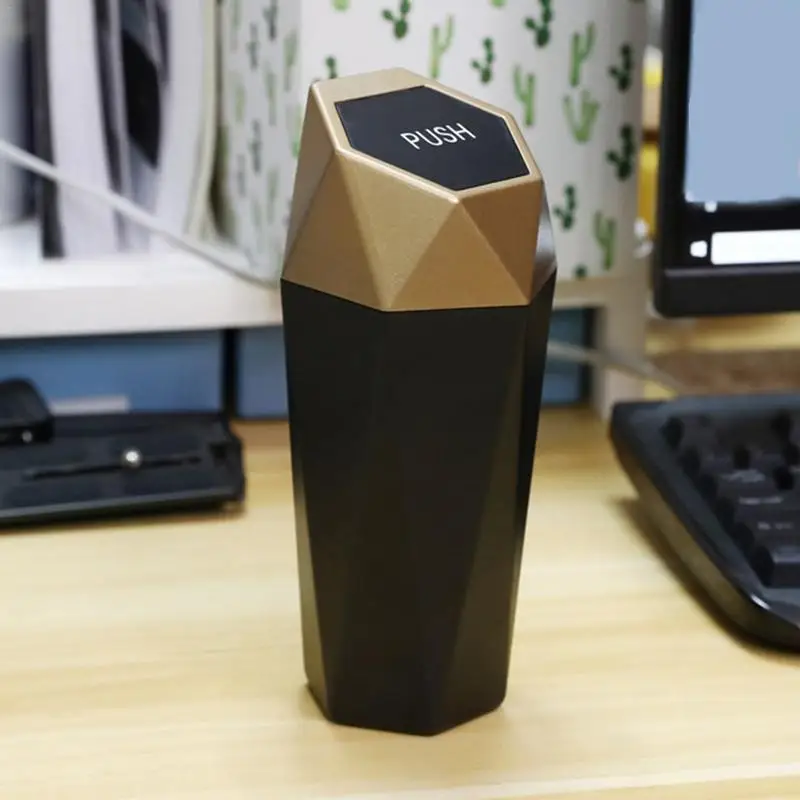 

Car Trash Can Portable Dustbin With Lid Leak-proof Auto Bin For Automotive Home Bedroom Office Garbage Storage Box Accessories