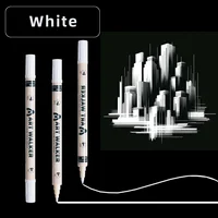 12pcs White Art Brush Acrylic White Paint Marker Pens, Medium Tip, Suitable For Rock Painting, Stone, Glass, Wood, Ceramics 1