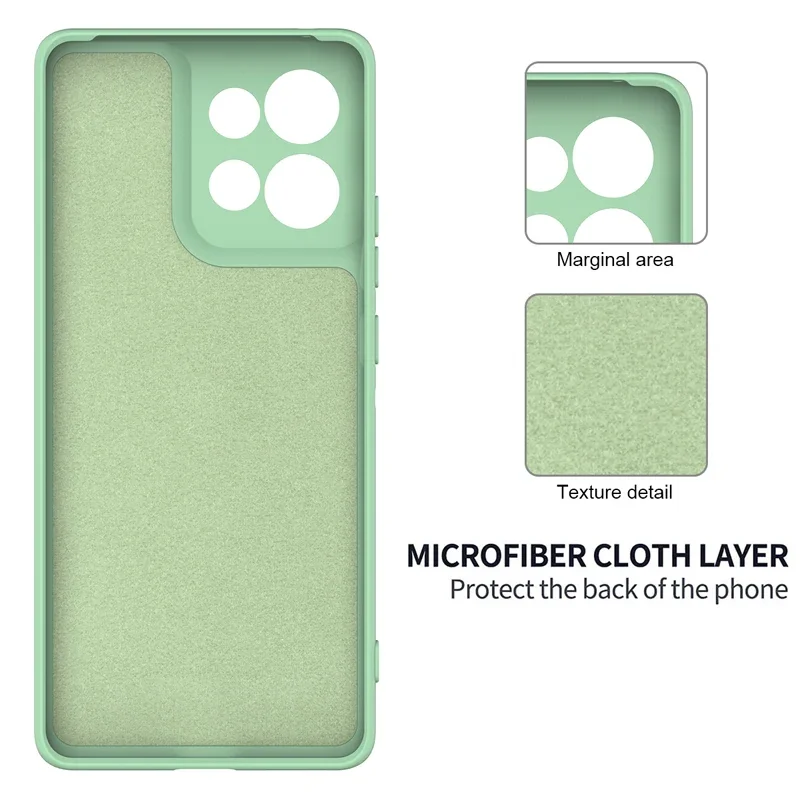 Soft Premium Liquid Silicone Case with Flocking Interior and Strap