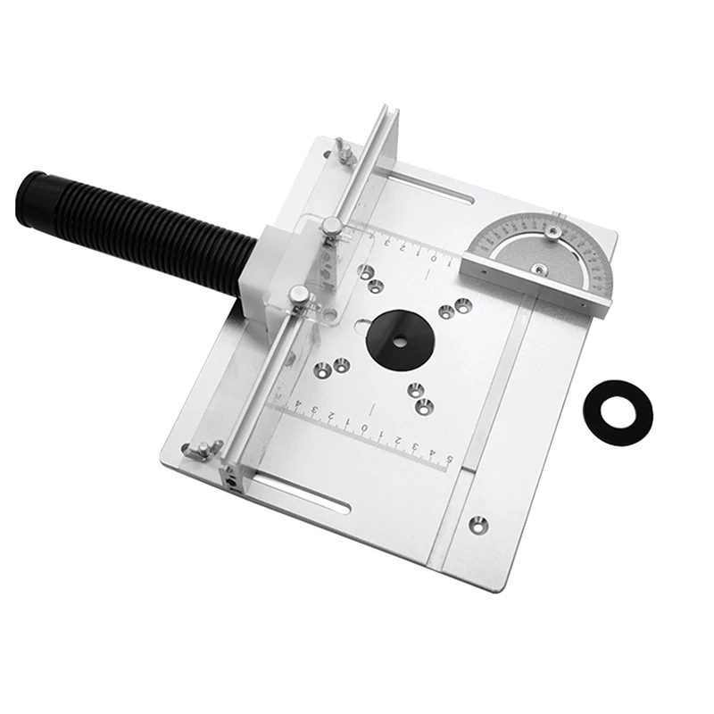 

Aluminum Router Table Insert Plate W/ Miter Gauge For Woodworking Benche Table Saw Multifunctional Trimmer