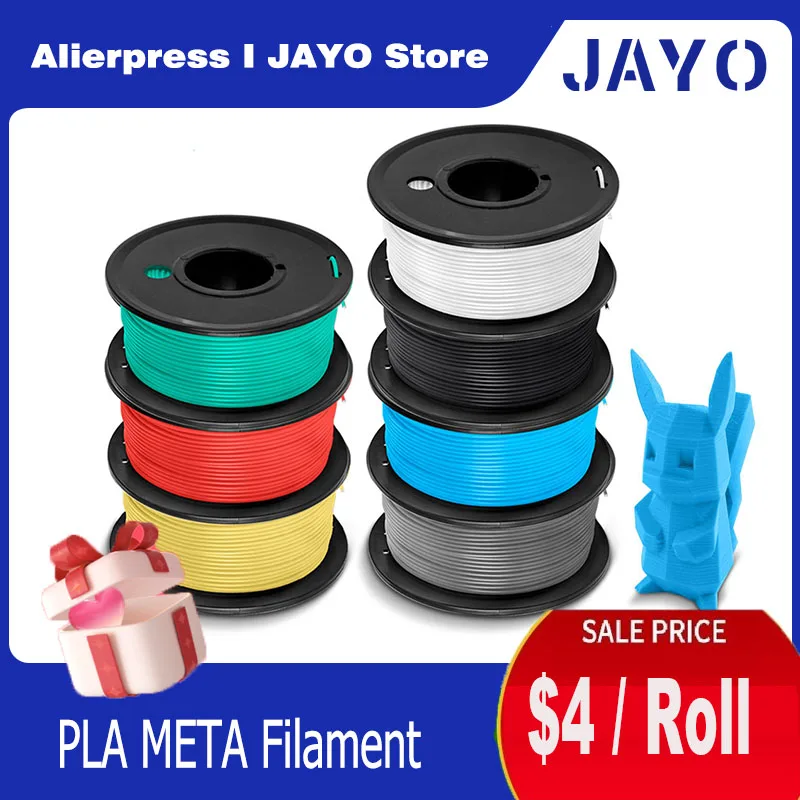 JAYO Stock Clearance Promotion 5/ 7/ 10 /20 Roll PLA Meta 3D Printer Filament 1.75mm 250g/Roll Random Color 3D Printer Material