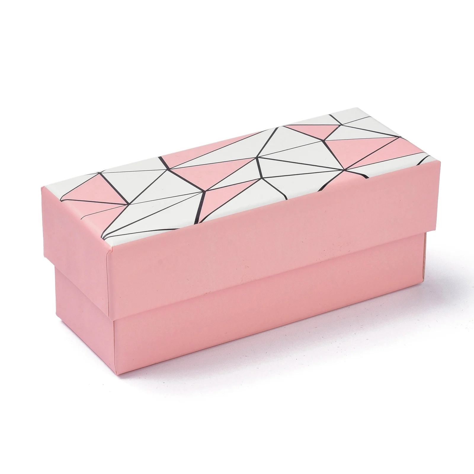 20pcs Rectangle Paper Box Diamond Plaid Pattern with Raffia/Sponge for Lipstick Storage Birthday Valentines Gift DIY Packaging