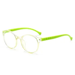 Children's Blue Light Blocking Glasses - Silicone Frame with Clear Lenses for Safety and Comfort (Green)