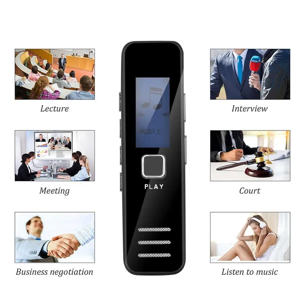 미니 디지털 오디오 녹음기 스피커, USB 충전식 HD 음성 녹음기, TF 카드 사운드 지원, Mp3 플레이어, 소음 감소
