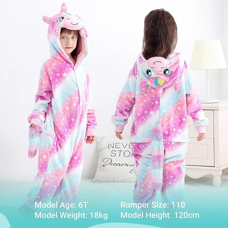 MICHLEY Halloween Flannel Hooded Children Blanket Sleepers Winter Clothes Jumpsuit Sleepwear Robe Pajamas Costume Boys Girls