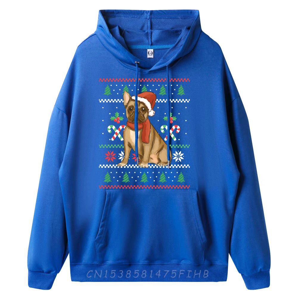 Christmas French Bulldog Outfit Santa Funny Hoodies long Sleeve Gift Idea Thanksgiving Day O-Neck Hoodies Normal Coat Special Christmas French Bulldog Outfit Santa Christmas cailan