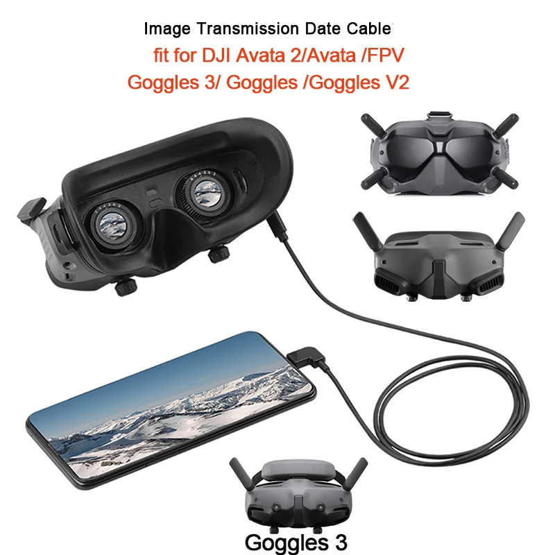 Câble DJI Avata 2 / FPV V2 - Adaptateur USB C vers IOS/Type C