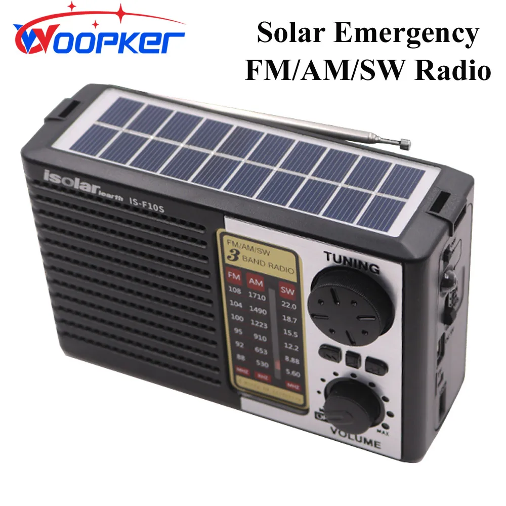 Woopker Radio di emergenza solare Radio Multi Band ad alta sensibilità supporta funzione FM / AM / SW altoparlante Bluetooth scheda TF U-Disk