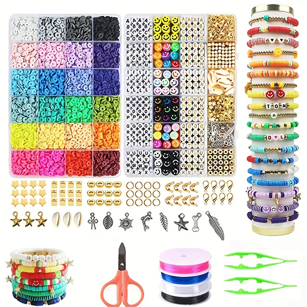 Beads for Jewelry Making DIY jewelry making polymer clay bead kits-handmade bracelets necklaces earrings