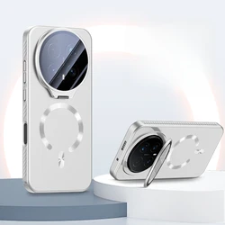 Funda de teléfono magnética mate anti-rayones delgada con cámara plegable y compatibilidad con MagSafe
