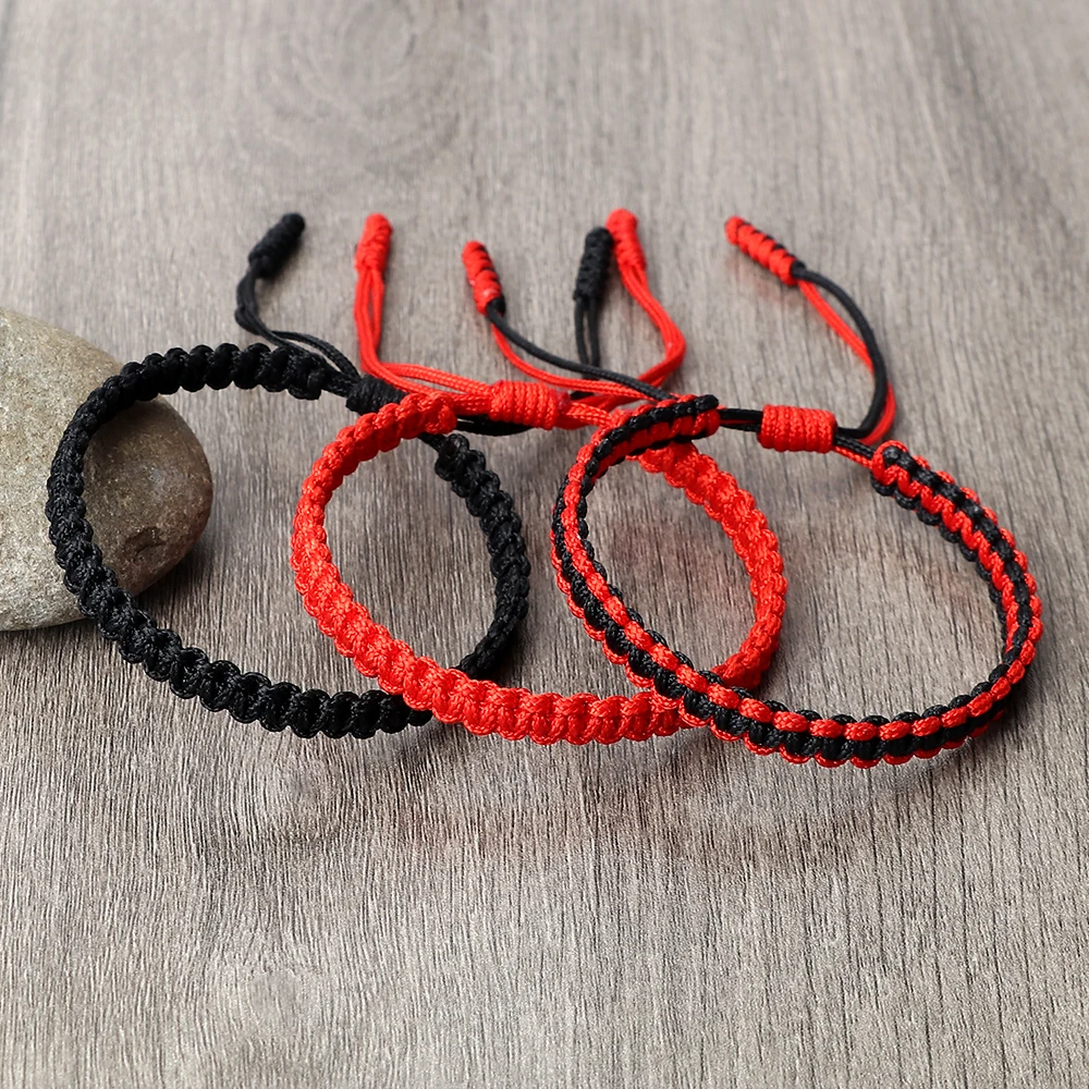 Red String Bracelets Bangles Adjustable Knot Handmade Braided Rope ...