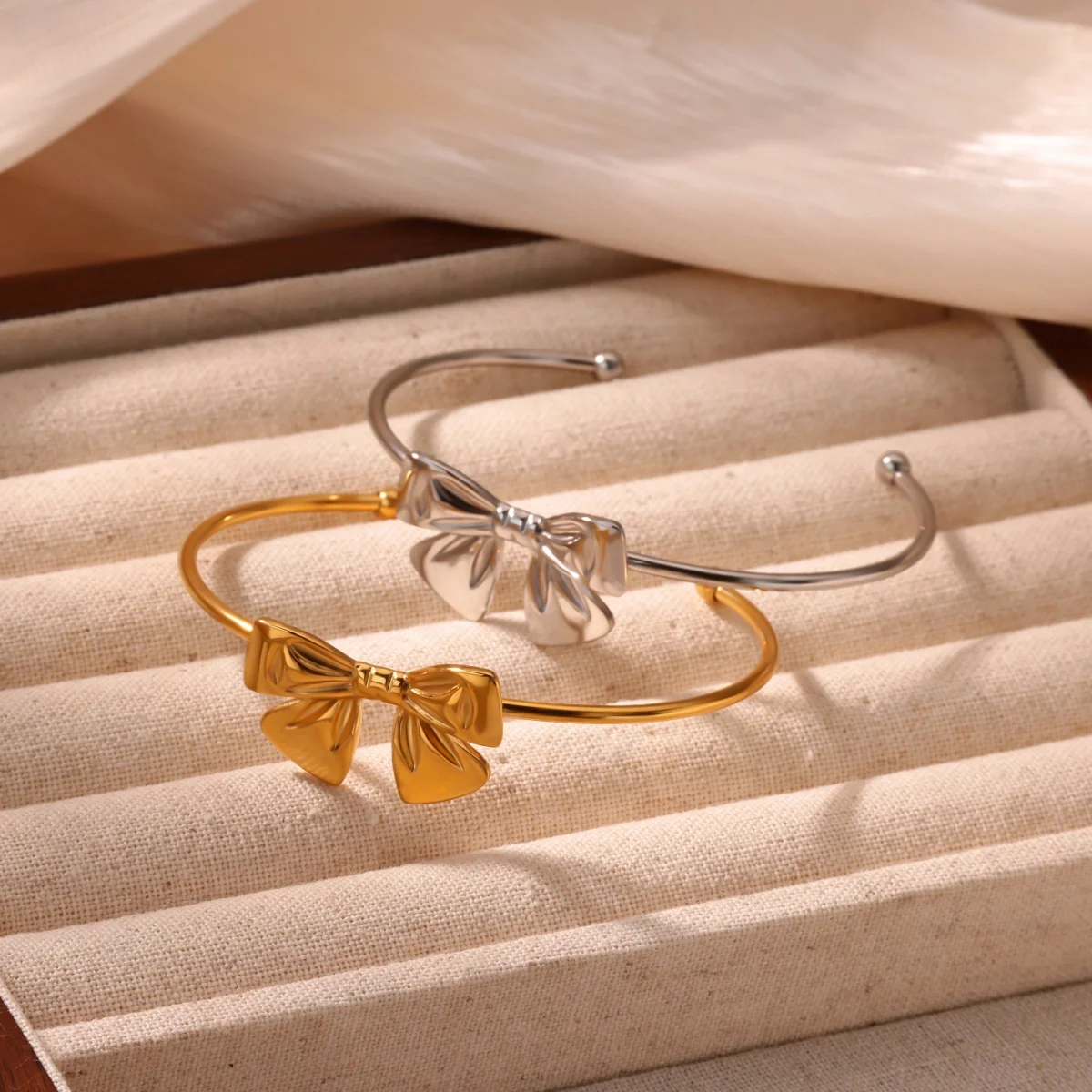 Bow Tie Cuff Open Bracelet For Women Girls