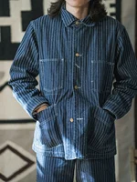 Non Stock 1930s Wabash Stripes Jacket Vintage Men's Workwear Railway Denim Coat 1