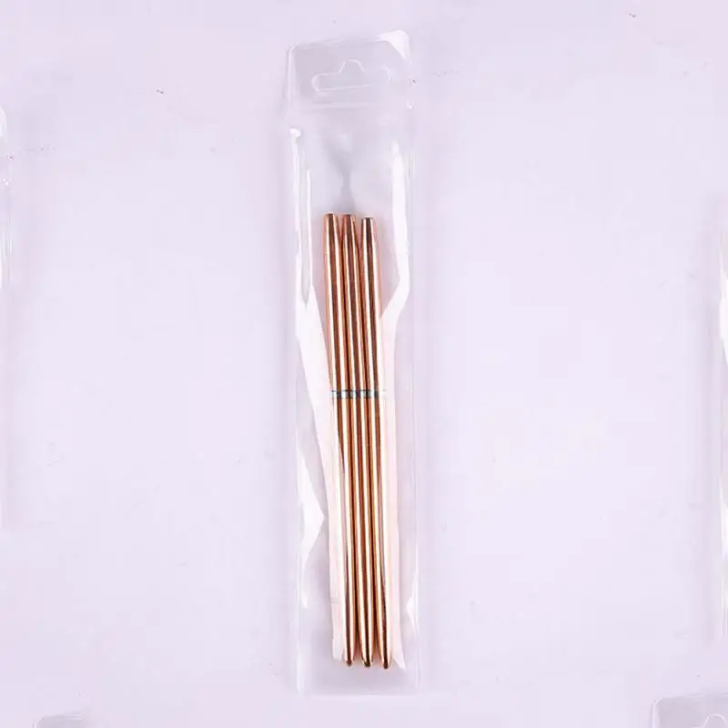 Rose Gold Nail Art UV Gel Liner Painting Brushes Drawing Flower Striping Design Manicure Tools Kits 7/9/11mm 4