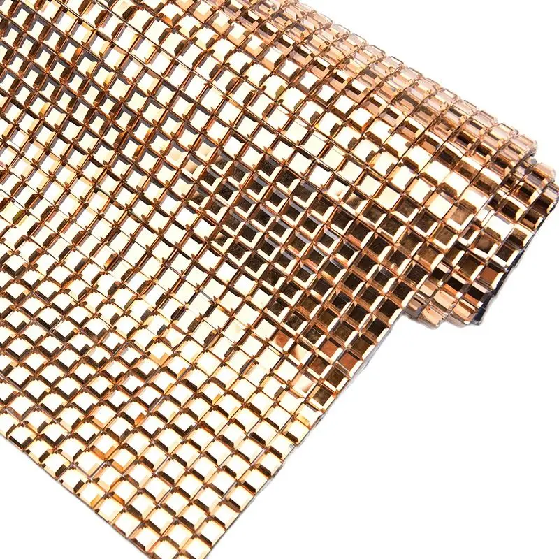 High Quality Rhinestone Applique Tyrant Gold Glass Square Stones Mesh 24*40cm  Sheet Car Sticker DIY Hot Fix Fabric Accessories - AliExpress