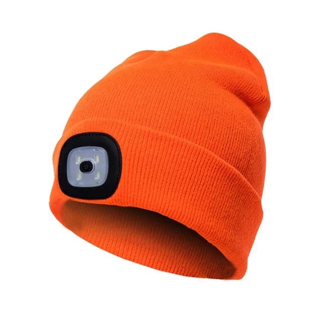 LED Lighted Beanie Cap Hip Hop Men Knit Hat Winter Warm Hunting Camping Running Hat Gifts