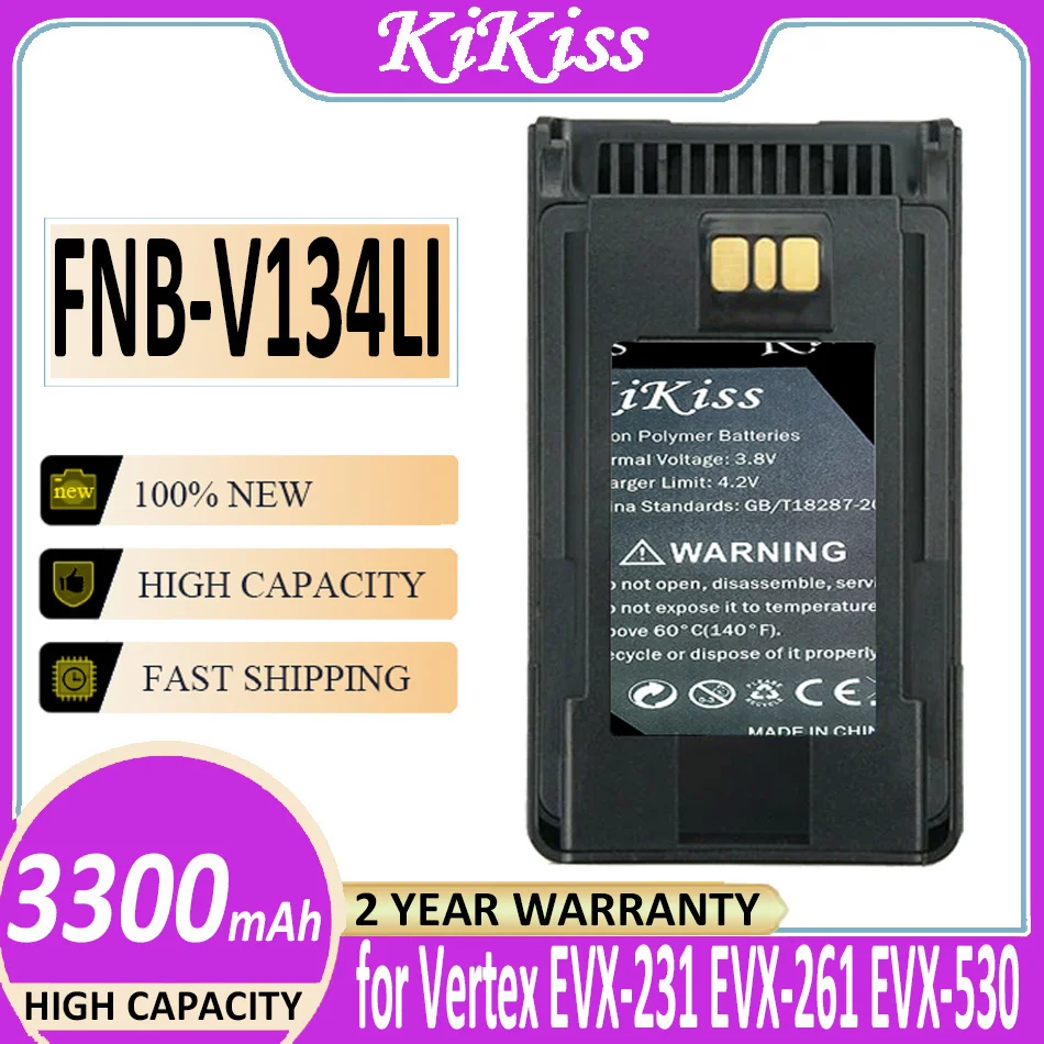 Batteria Fnb-V134Li 3300Mah Per Vertex Yaesu Evx-231 Evx-261 Evx-530 Radio Bidirezionale Bateria