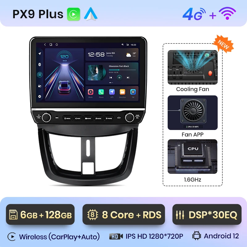 AWESAFE PX9 Peugeot 207 207CC 2006 - 2015 Araba Radyo Multimedya