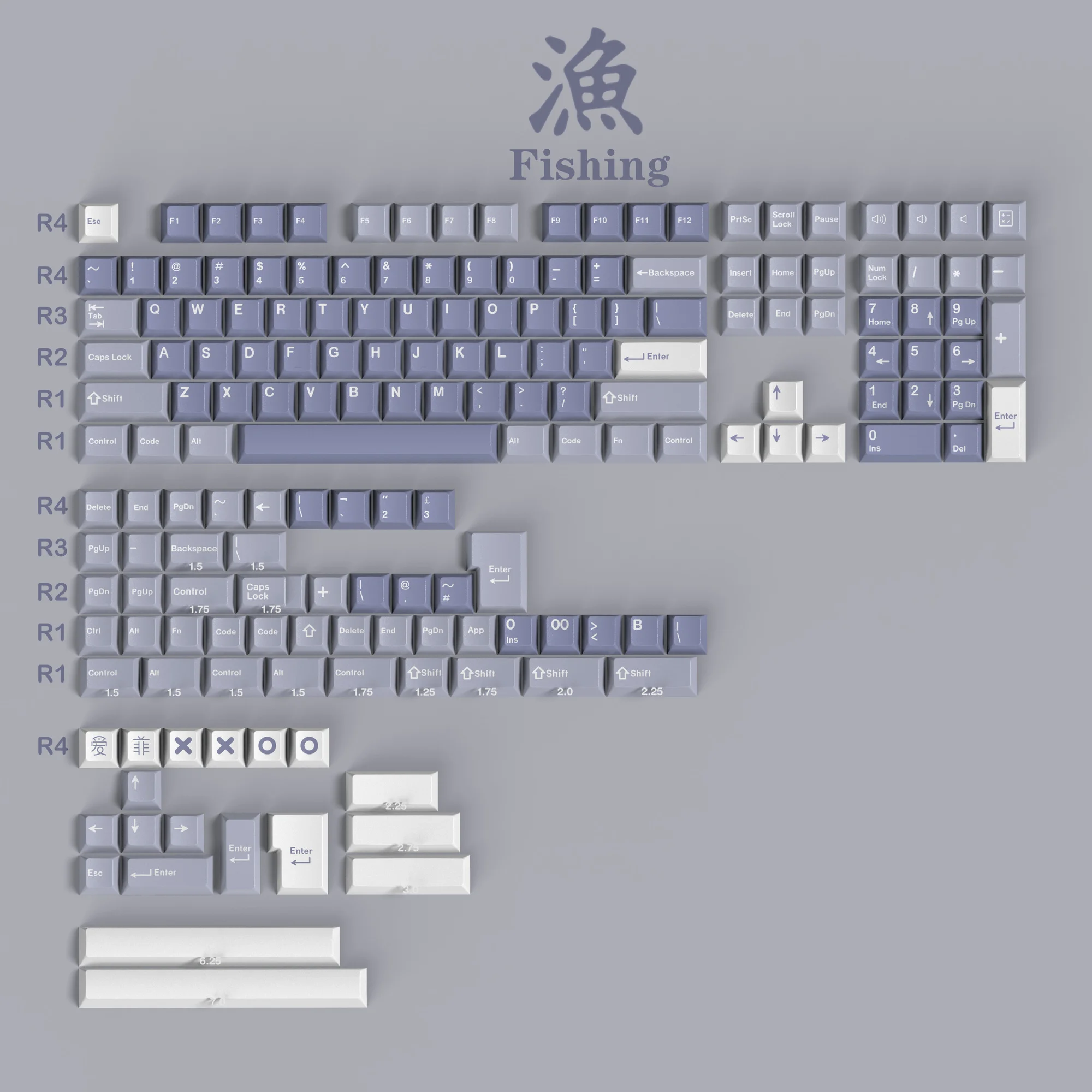 

Колпачки для рыболовных ключей, 172 клавиш/комплект, колпачки для ключей из АБС-пластика с двумя выстрелами, колпачки для клавиш GMK Cherry Profile с 3U 7U Spacebar ISO Enter для EU макет HHKB