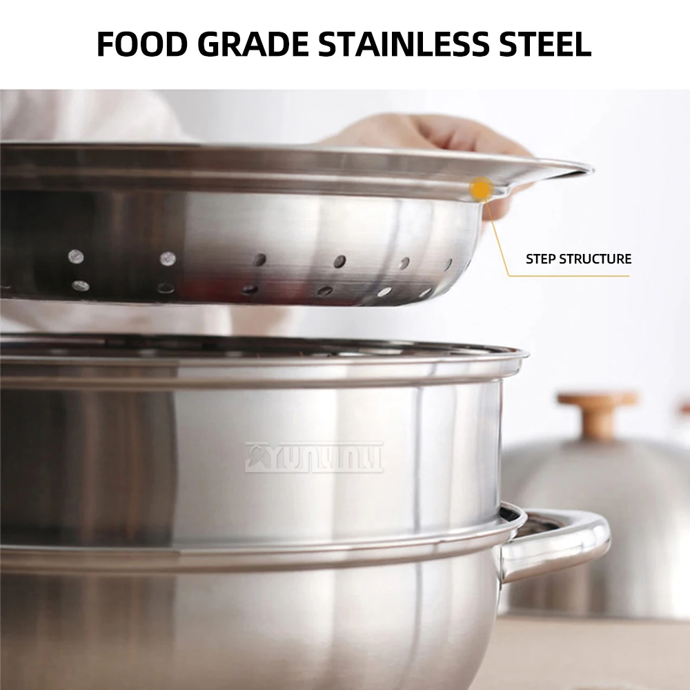 304 Stainless Steel Steamer Steamer ousehold Multi-function Steaming Tray Kitchen Tools