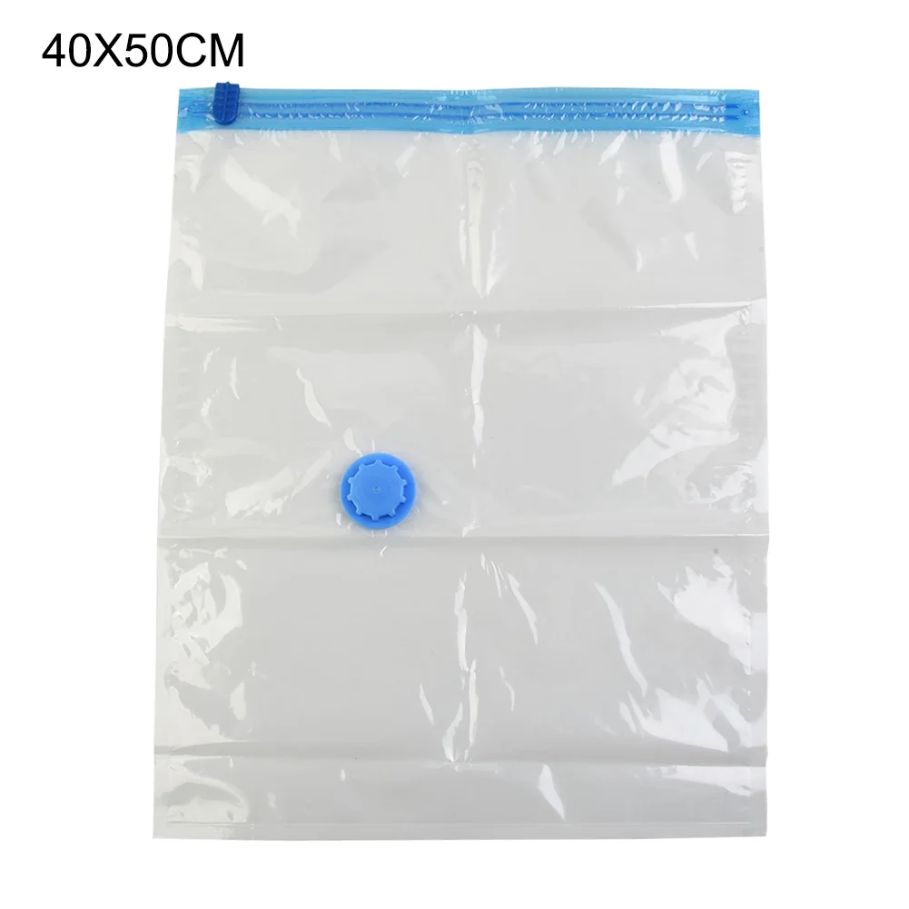 Transparent Vacuum Storage Bags with Valve - Space-Saving Compression Organizers for Towels, Clothes, and Blankets