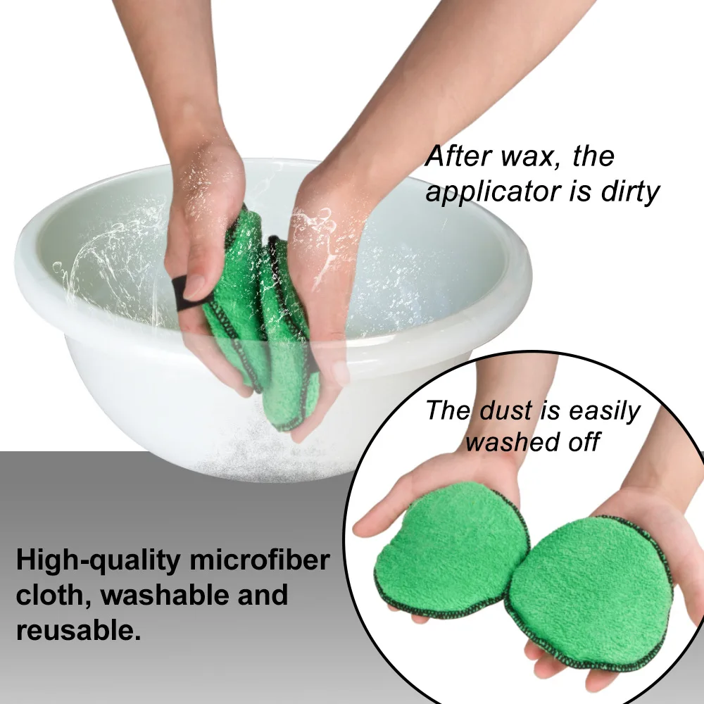 Microfiber Car Wax Applicator Pad 5Piece Belt Design for Easy Control to Apply Wax and Polish Foam Sponge 5inch