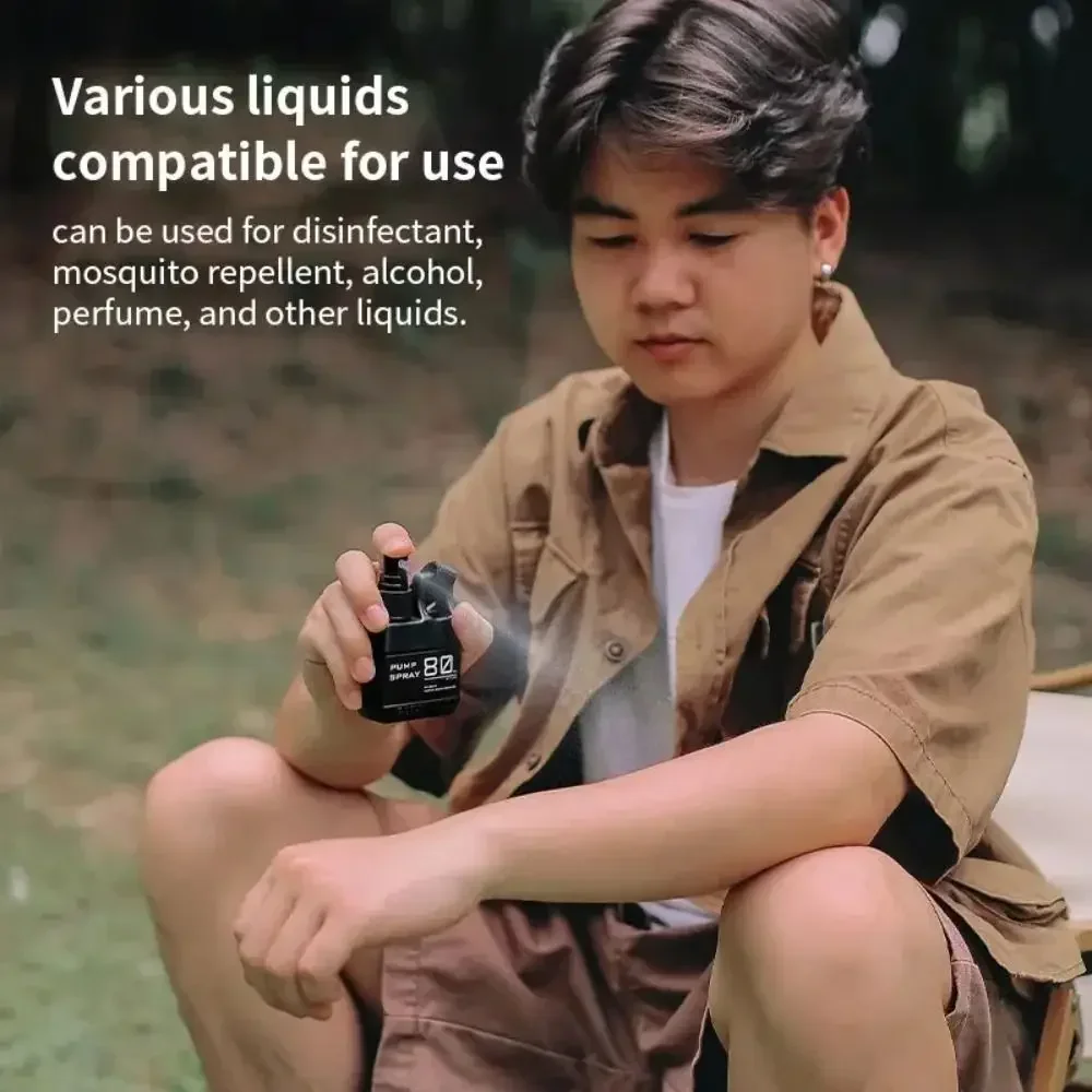 New 80ml Spray Bottle Portable Refillable Pump Sprayer Small with Buckle Cosmetic Container Travel