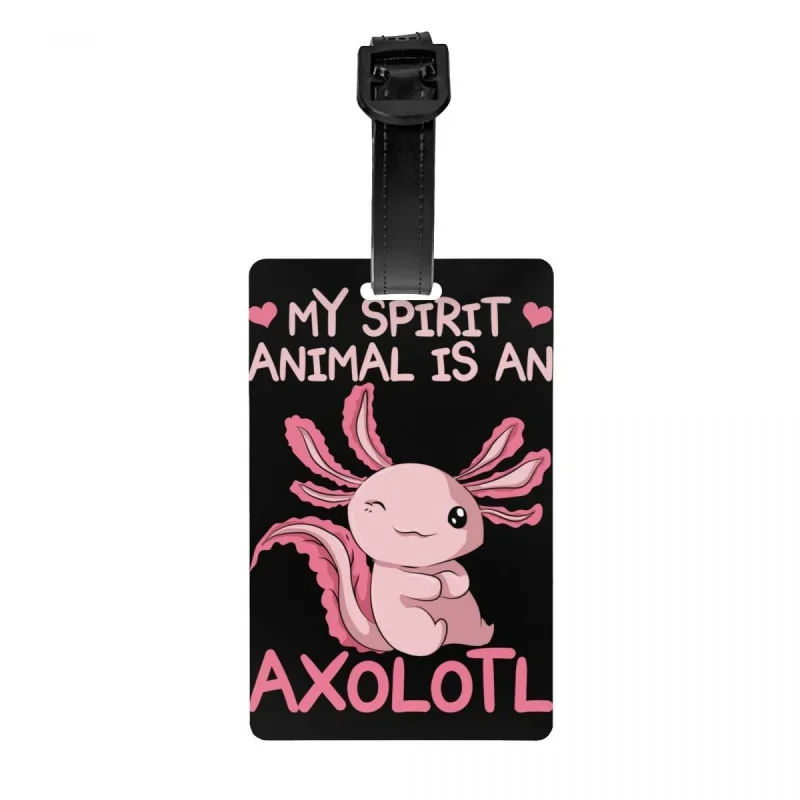 

Индивидуальная бирка My Spirit Animal-это Axolotl, бирка для багажа с защитой конфиденциальности, бирка для багажа в виде саламанды, бирки для багажа, чемодан