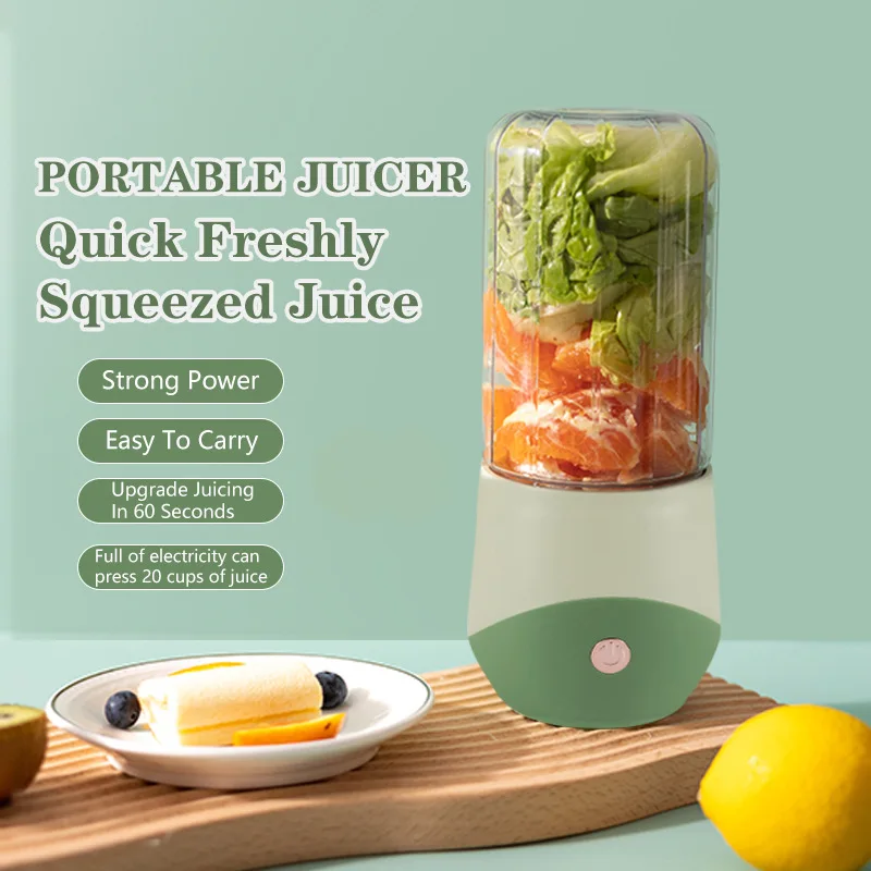 

500ml Mini Juicer Blender Portable Juice Extractor Cup USB Rechargeable Home Food Processor Smoothie Maker Mixer For Travel Use