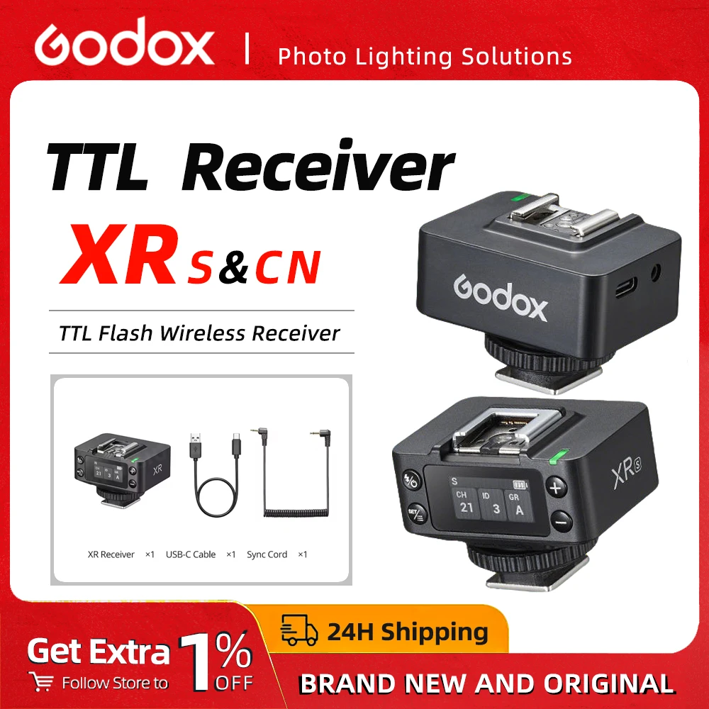 고독스 XR-S XR-C/N TTL 무선 수신기 핫슈 2.4GHz 100m 거리 무선 카메라 플래시 트리거 (, 캐논, 니콘용)