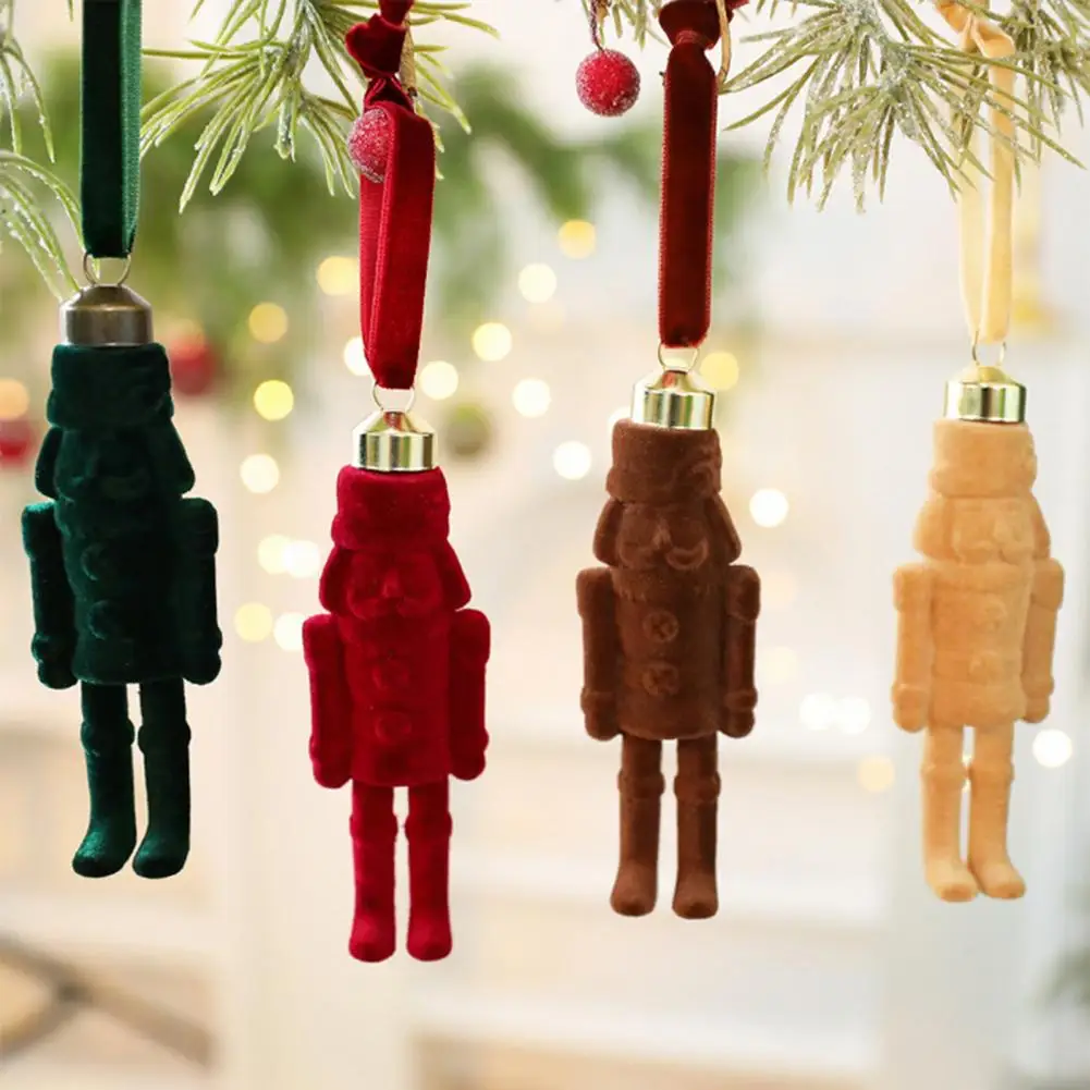 Christmas Nutcracker Ornament Colorful Nutcracker Hanging Ornament Festive Flocking Nutcracker Hanging Ornaments Christmas