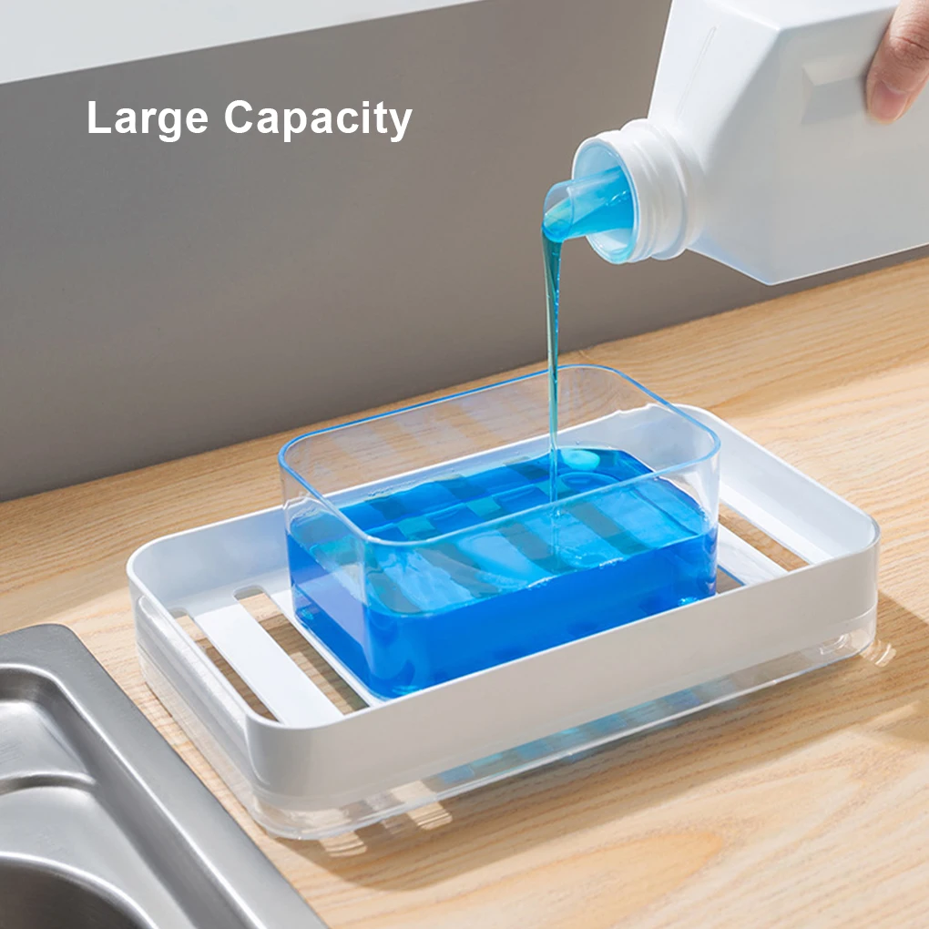 

Kitchen Dispenser Cleaning Sponge Holder Sink Dish Bathroom Organizer Washable Brush Rag Container Dispensing with Draining Tray