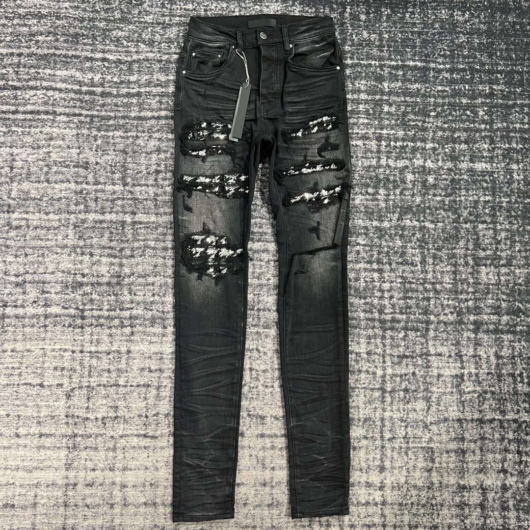 

Men's Jeans Sequin Casual Stretch Pants Slim Fit Small Feet Pants High Quality