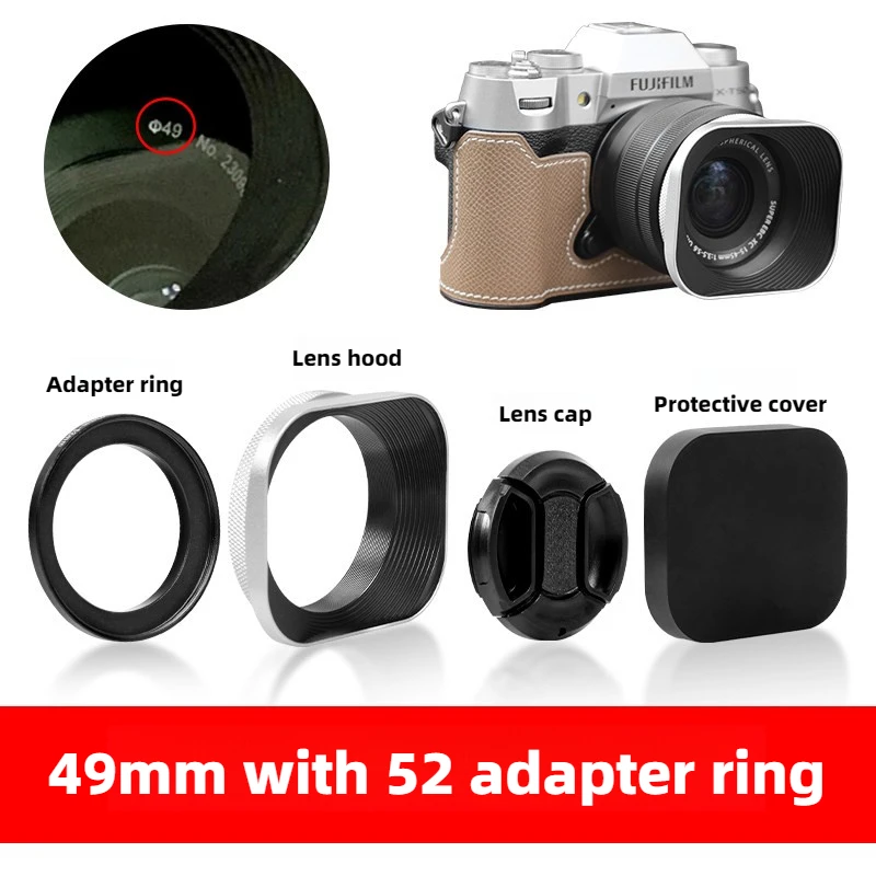 Aluminum Alloy Metal Square Lens Hood Lens Protector